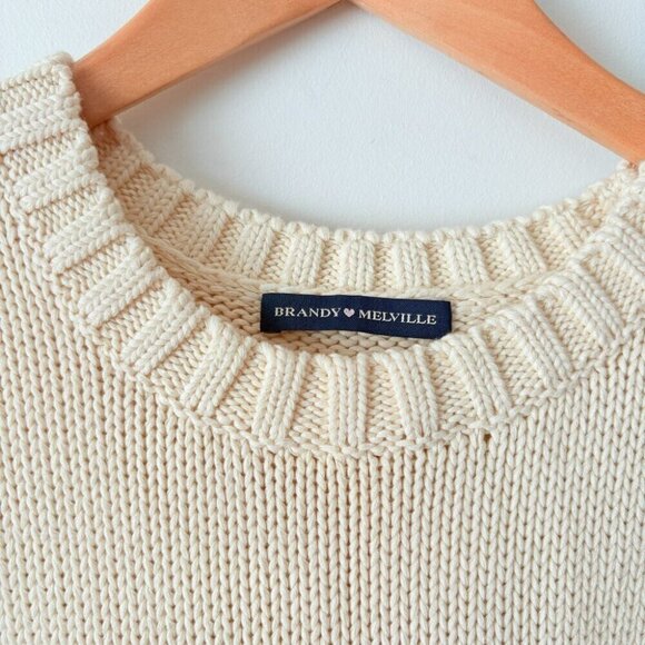 Brandy Melville Nico American Flag USA Knit Crew Pullover Sweater - Picture 6 of 9